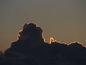Preview wallpaper clouds, glow, backlight, shadow, sunset