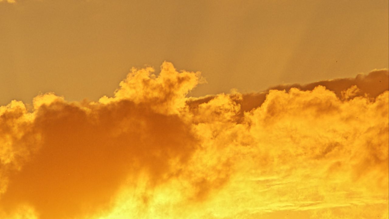 Wallpaper clouds, golden, sunset, sky