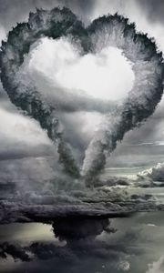 Preview wallpaper clouds, heart, form