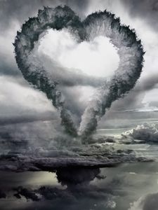 Preview wallpaper clouds, heart, form