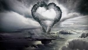 Preview wallpaper clouds, heart, form