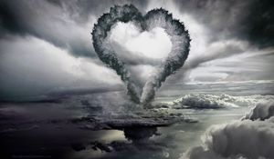 Preview wallpaper clouds, heart, form