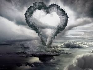 Preview wallpaper clouds, heart, form