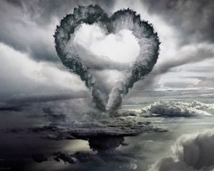 Preview wallpaper clouds, heart, form