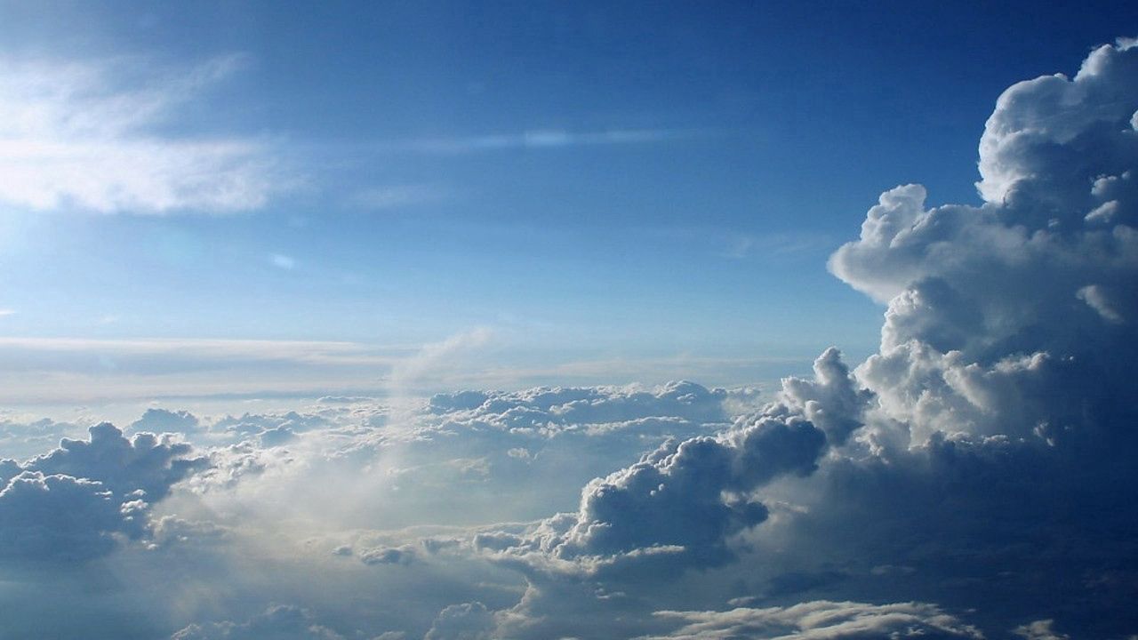 Wallpaper clouds, height, blue, white