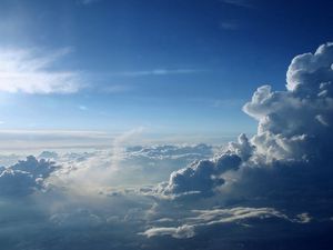 Preview wallpaper clouds, height, blue, white