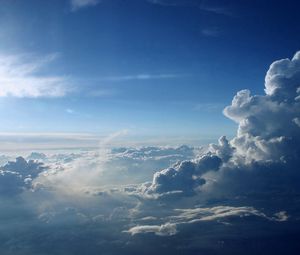 Preview wallpaper clouds, height, blue, white