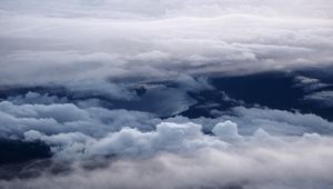 Preview wallpaper clouds, lake, aerial view, height, overview