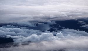 Preview wallpaper clouds, lake, aerial view, height, overview