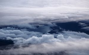 Preview wallpaper clouds, lake, aerial view, height, overview