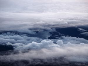 Preview wallpaper clouds, lake, aerial view, height, overview