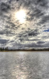 Preview wallpaper clouds, landscape, hdr, lake, forest
