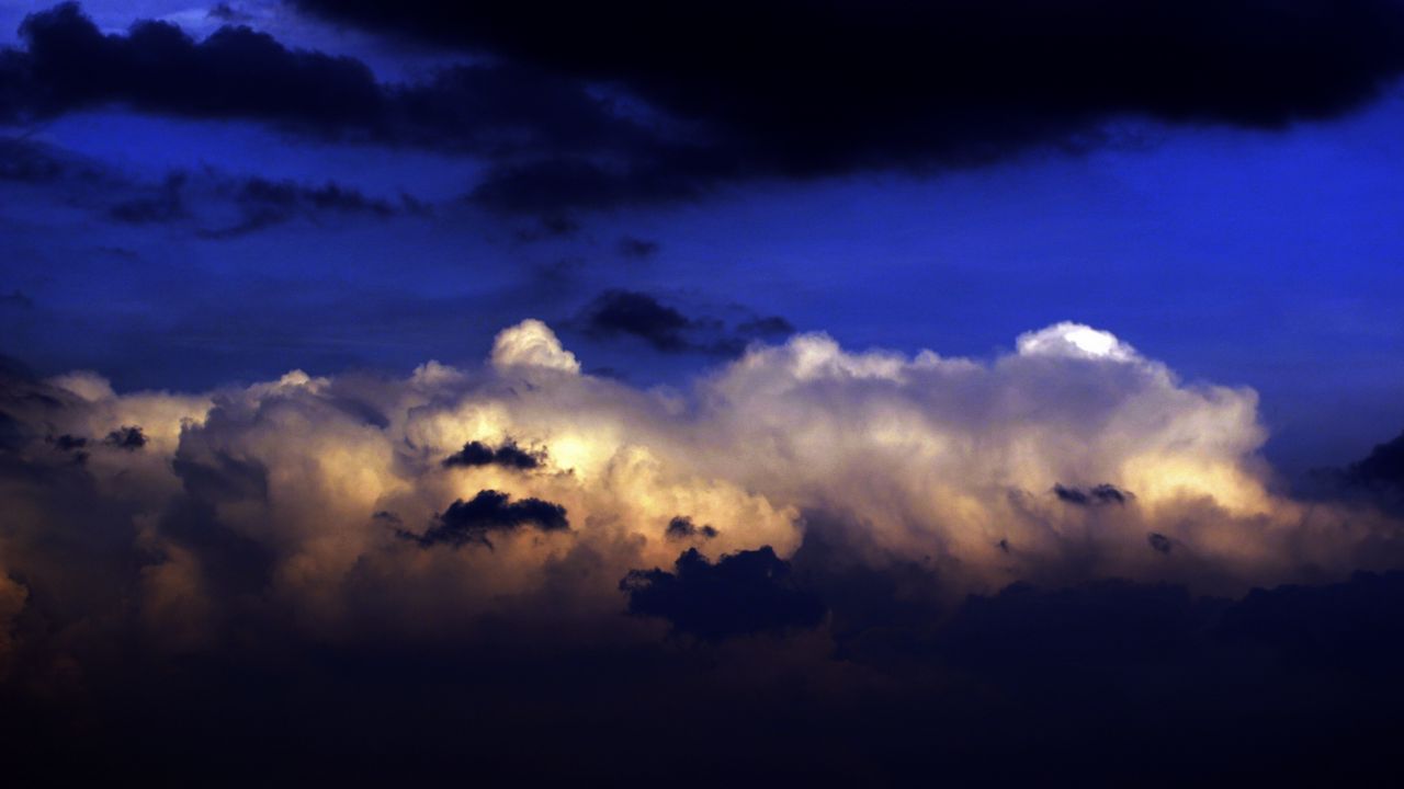 Wallpaper clouds, layers, colors, dark blue, white, black