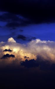 Preview wallpaper clouds, layers, colors, dark blue, white, black