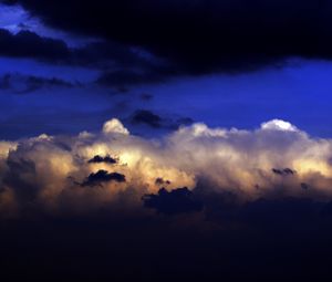 Preview wallpaper clouds, layers, colors, dark blue, white, black