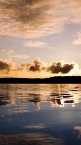Preview wallpaper clouds, lungs, sky, reflection, lake, surface, silence, evening, tranquillity
