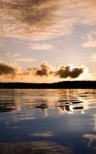 Preview wallpaper clouds, lungs, sky, reflection, lake, surface, silence, evening, tranquillity