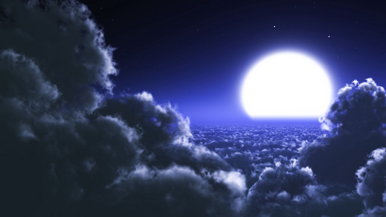 Wallpaper clouds, moon, sky, stars, night