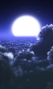 Preview wallpaper clouds, moon, sky, stars, night
