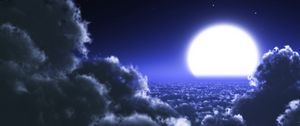 Preview wallpaper clouds, moon, sky, stars, night