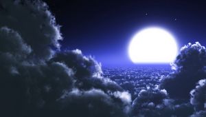 Preview wallpaper clouds, moon, sky, stars, night