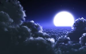 Preview wallpaper clouds, moon, sky, stars, night