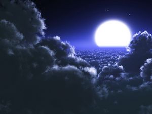 Preview wallpaper clouds, moon, sky, stars, night