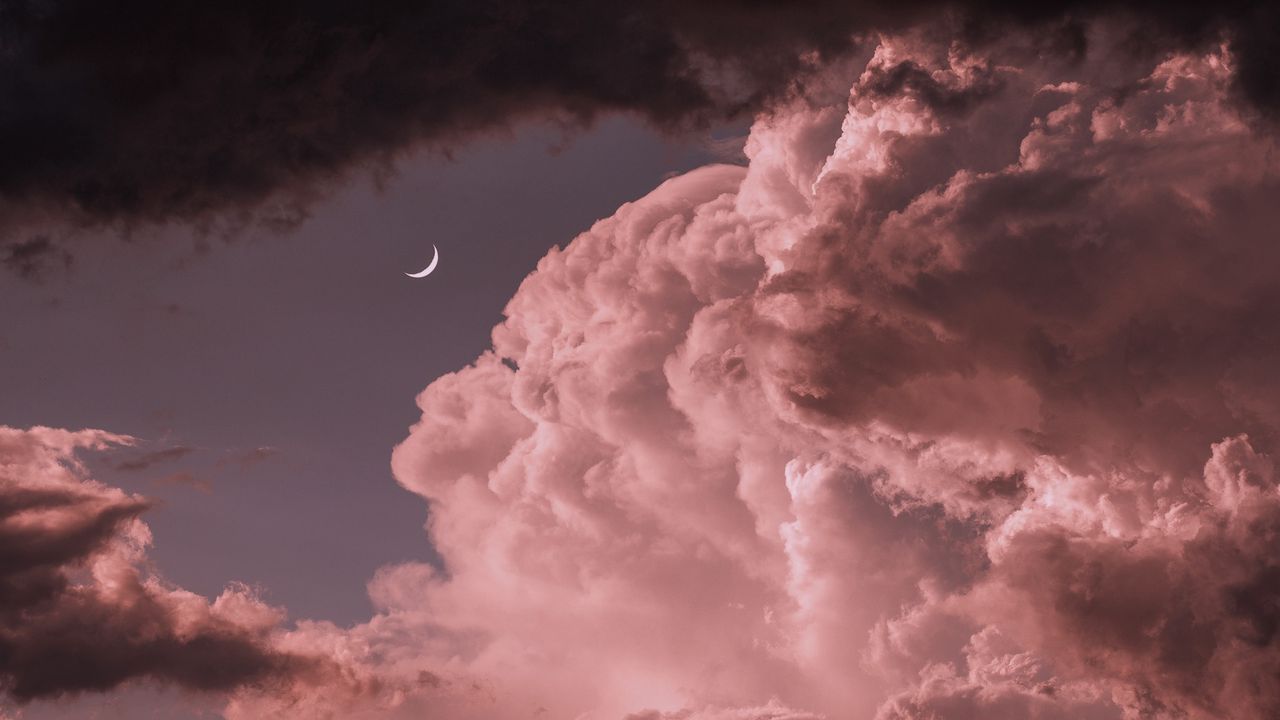 Wallpaper clouds, moon, sky