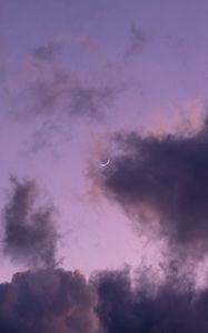 Preview wallpaper clouds, moon, sky, purple