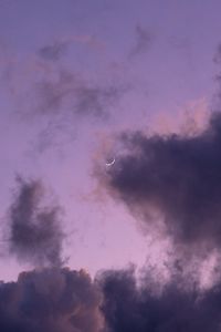 Preview wallpaper clouds, moon, sky, purple