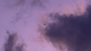 Preview wallpaper clouds, moon, sky, purple