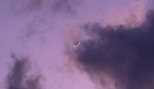 Preview wallpaper clouds, moon, sky, purple