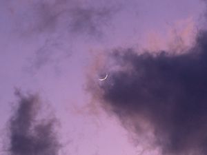 Preview wallpaper clouds, moon, sky, purple