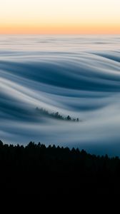 Preview wallpaper clouds, mountain, trees, mount tamalpais, united states