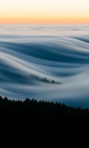 Preview wallpaper clouds, mountain, trees, mount tamalpais, united states