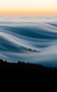 Preview wallpaper clouds, mountain, trees, mount tamalpais, united states