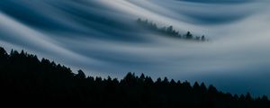 Preview wallpaper clouds, mountain, trees, mount tamalpais, united states