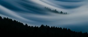 Preview wallpaper clouds, mountain, trees, mount tamalpais, united states