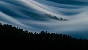 Preview wallpaper clouds, mountain, trees, mount tamalpais, united states