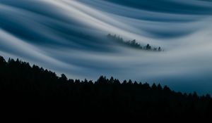 Preview wallpaper clouds, mountain, trees, mount tamalpais, united states