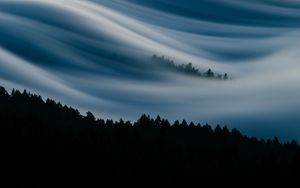 Preview wallpaper clouds, mountain, trees, mount tamalpais, united states