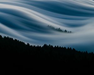 Preview wallpaper clouds, mountain, trees, mount tamalpais, united states