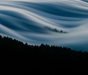 Preview wallpaper clouds, mountain, trees, mount tamalpais, united states