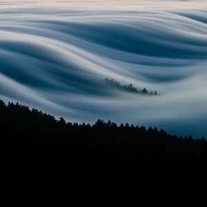 Preview wallpaper clouds, mountain, trees, mount tamalpais, united states