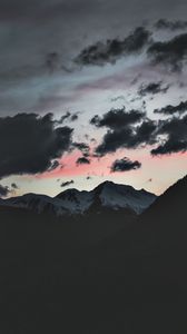 Preview wallpaper clouds, mountains, peak, dark