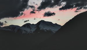 Preview wallpaper clouds, mountains, peak, dark
