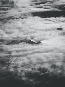 Preview wallpaper clouds, mountains, relief, bw
