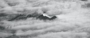 Preview wallpaper clouds, mountains, relief, bw