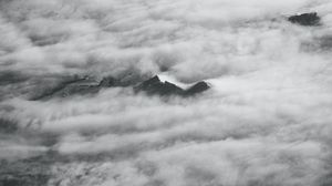 Preview wallpaper clouds, mountains, relief, bw