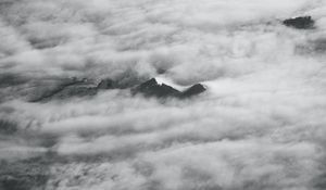 Preview wallpaper clouds, mountains, relief, bw